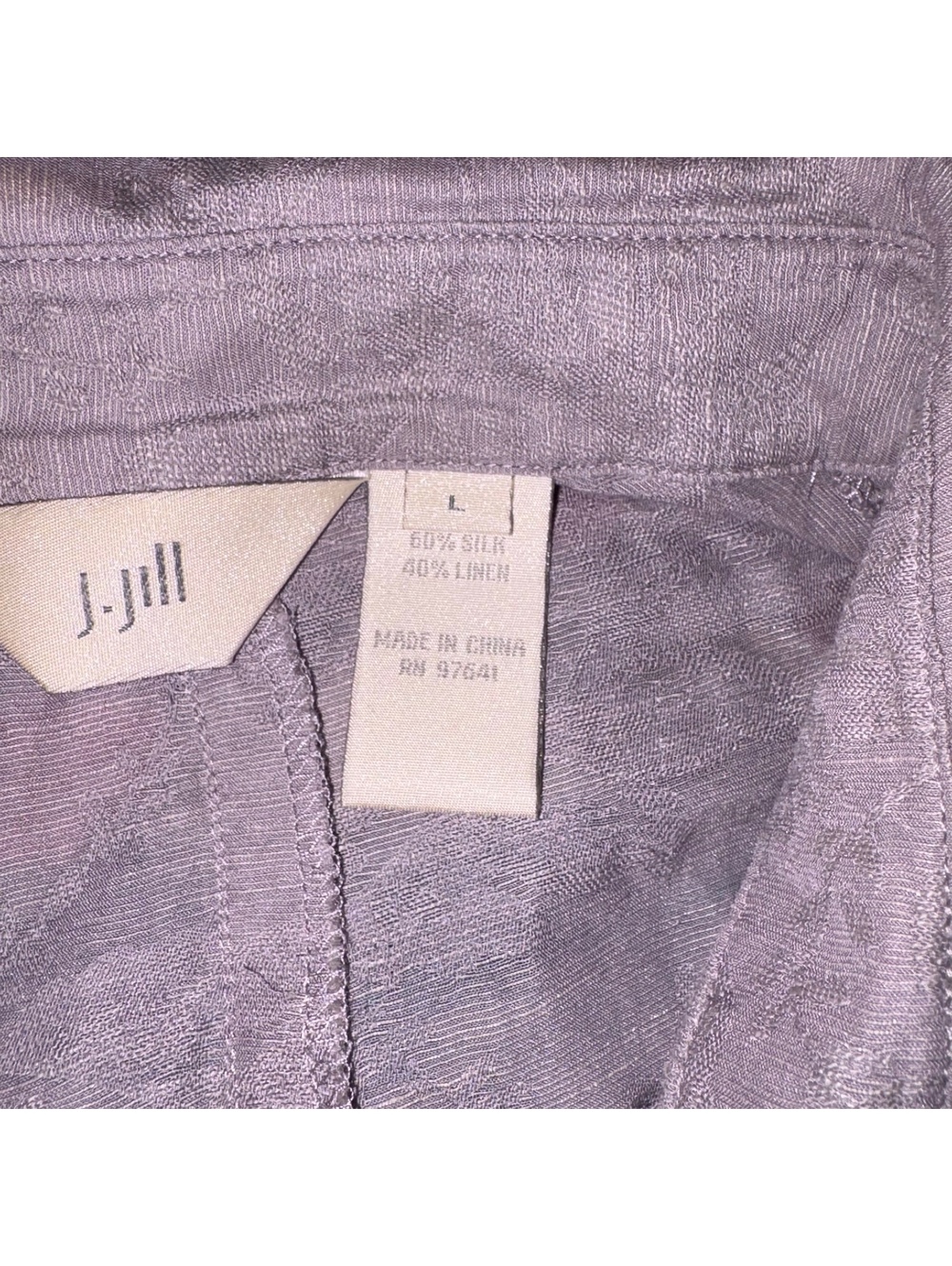 J.Jill $110 Woman’s L 60% Silk 40% Linen Blend Lavender Button-Up Shirt - Picture 6 of 8